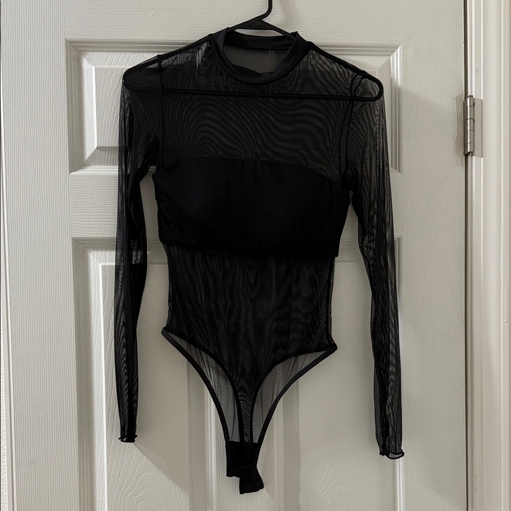 Klassy Network Black Mesh Bodysuit